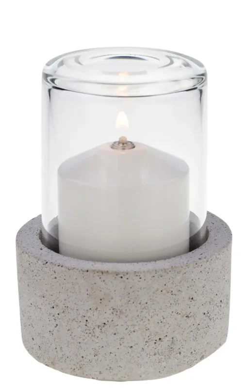 Photophore rond gris Ø 8 cm 11 cm Concrete Candola Jusqu’à Épuisement Des Stocks