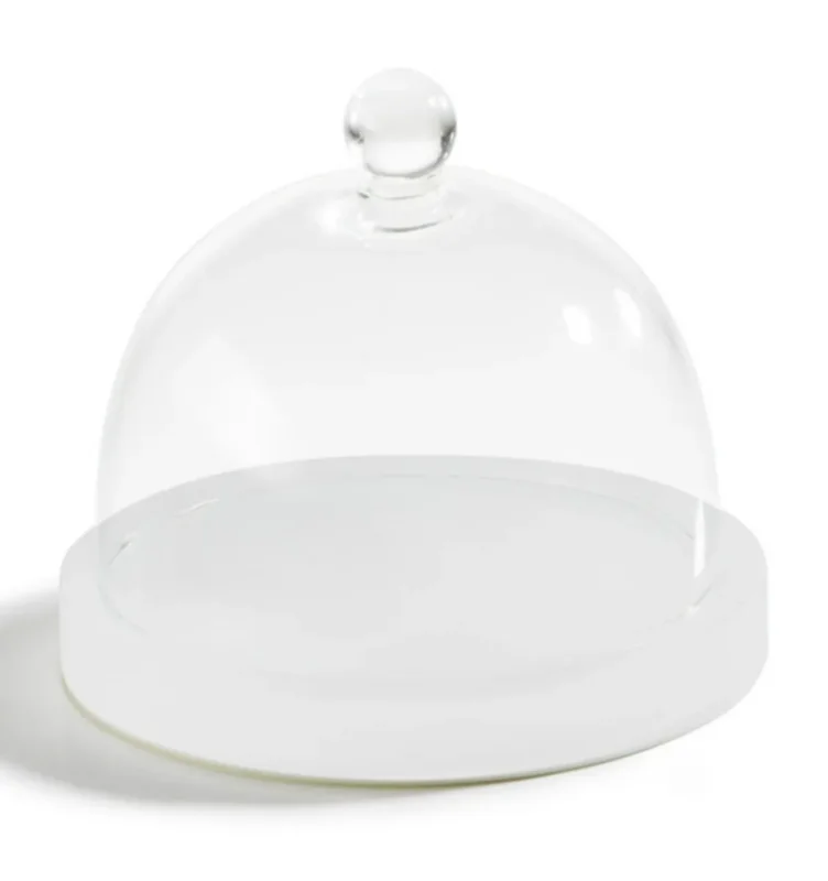 Assiette avec cloche rond blanc résine Nacryl® Ø 15 cm Mealplak Bon Plan