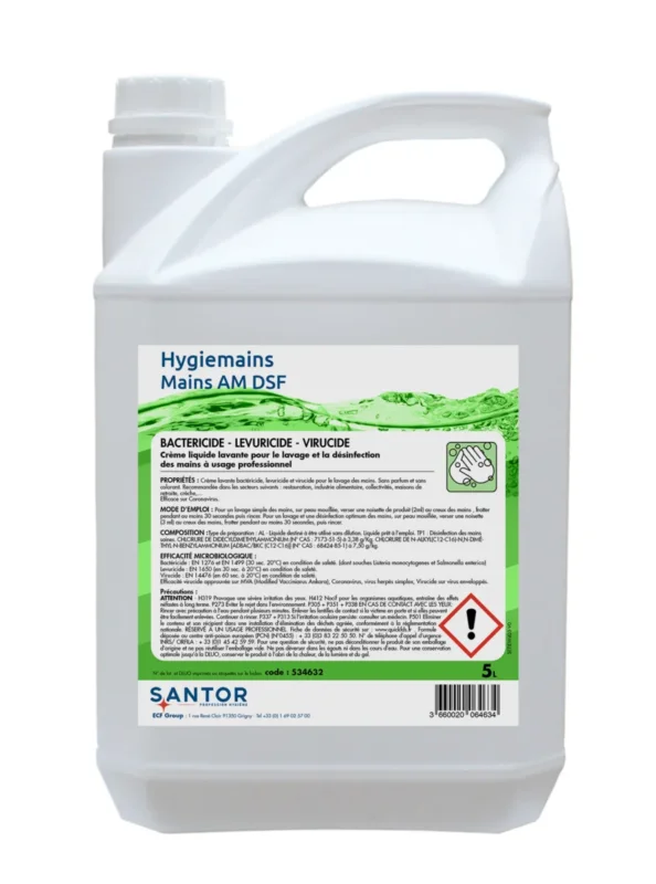 Lotion lavante bactéricide 5 L Santomain Santor Produit De Marque