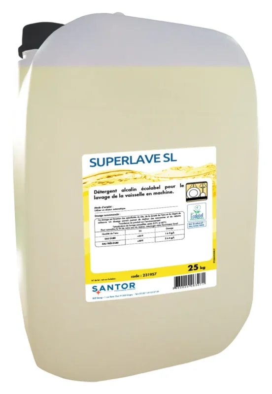 Réduction Détergent alcalin pour le lavage de la vaisselle en machine 23 KG Superlave Sl Santor