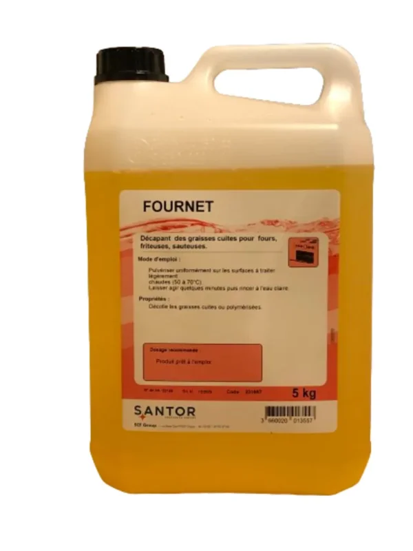 Détergent dégraissant alcalin pour le décapage des graisses cuites 5 KG Fournet Santor Livraison Express