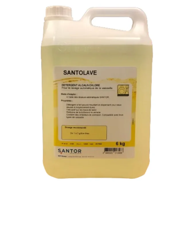 Détergent chloré pour le lavage de la vaisselle 6 KG Santolave Santor Haute Qualité