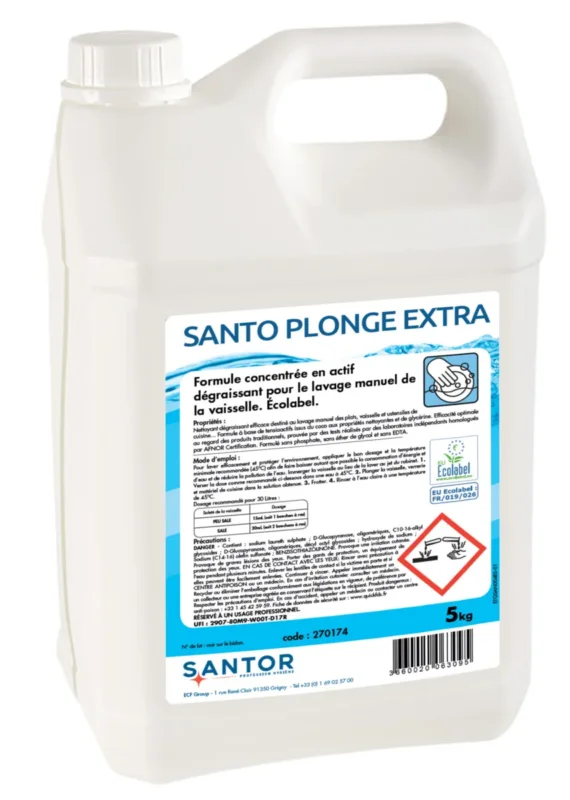Meilleur Prix Liquide vaisselle à la main 5 KG Santoplonge Extra Santor