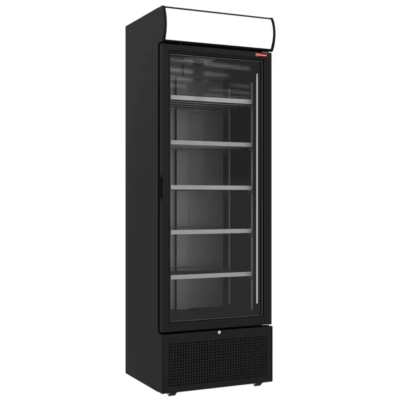 Vitrine ventilée positive 494 litres NOIRE avec caisson lumineux Satisfait Ou Remboursé