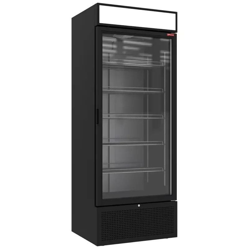 Vitrine ventilée positive 715 litres NOIRE avec caisson lumineux Livraison Gratuite