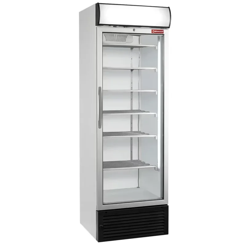 Vitrine T° négative, statique/ventilée, 500 Lt., avec caisson lumineux Nouvelle Collection