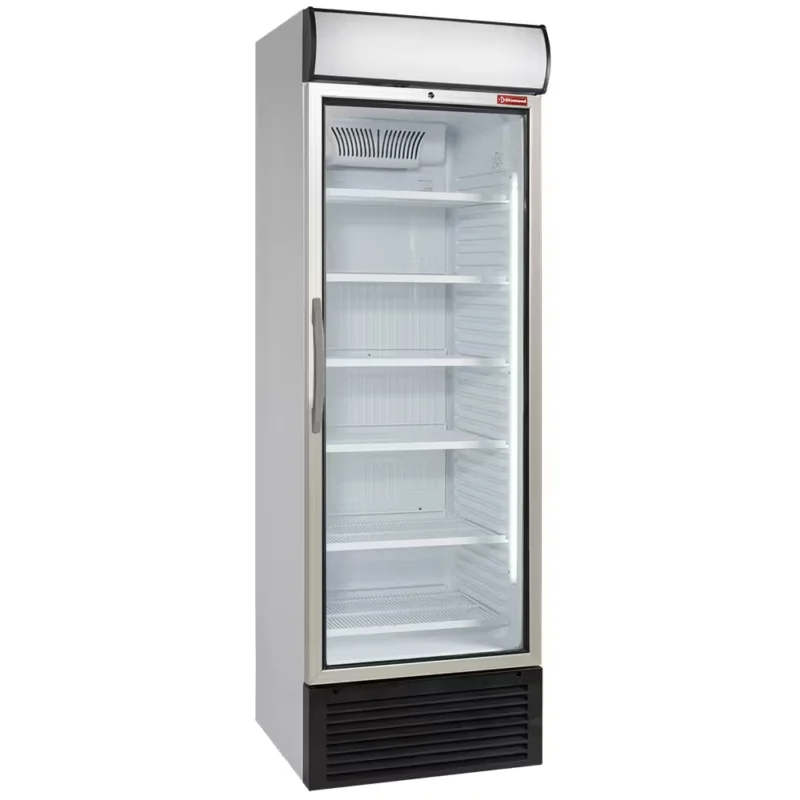 Vitrine T° positive, ventilée, 500 Lt., avec caisson lumineux Bon Plan