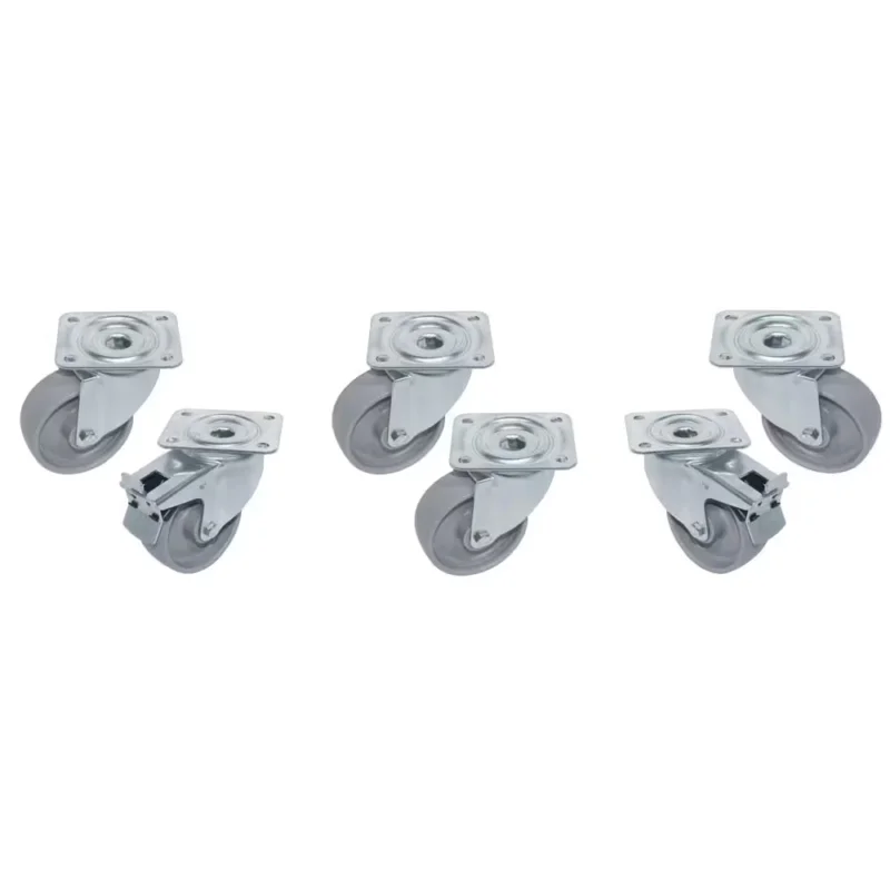 Achat Immédiat Kit 6 Roues inox pour tables, pivotantes, 2x avec freins