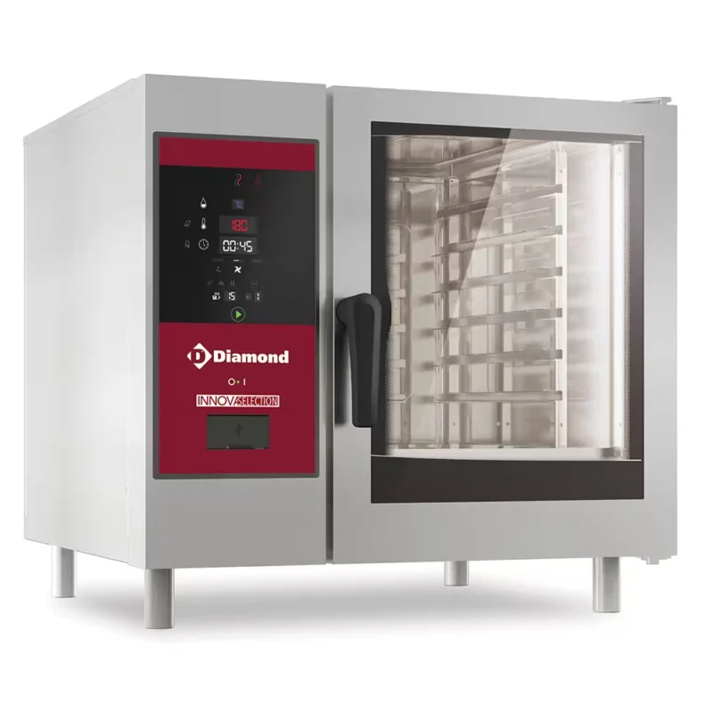 Commande En Gros Four électrique vapeur boiler et convection, 6x GN 1/1+ Cleaning