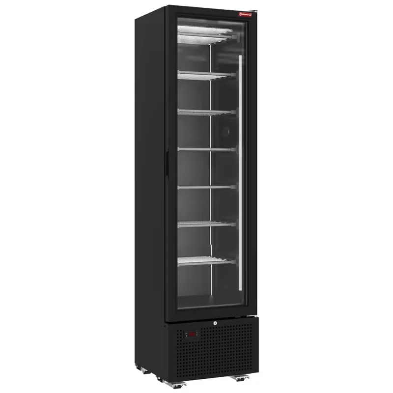 Vitrine ventilée négative vitrée 221 litres – 7 niveaux fixes – NOIRE Authentique