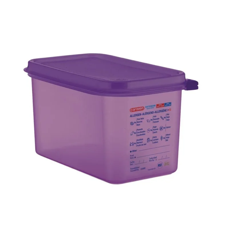 Bac hermétique violet antiallergénique GN1/4 Araven 4,3L Pas Cher