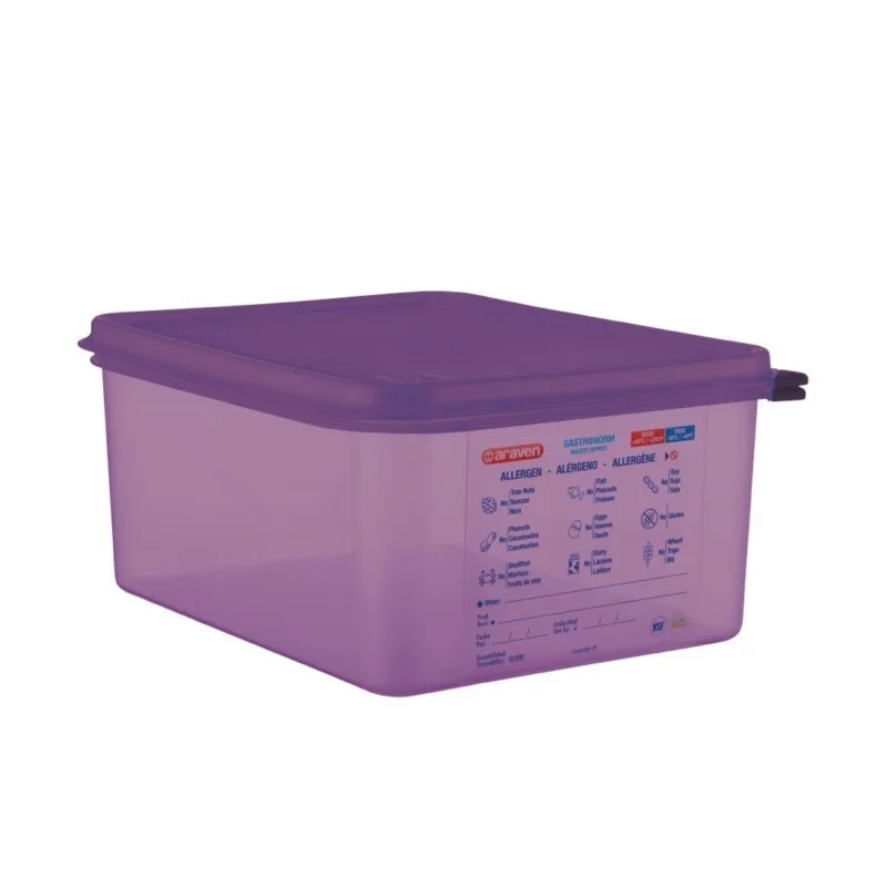 Bac hermétique violet antiallergénique GN1/2 Araven 10L Soldes