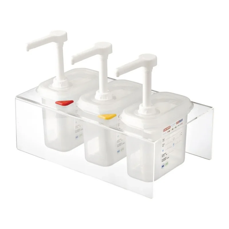 Lot de 3 distributeurs de sauce Araven GN 1/9 transparents 1,5L Seulement Aujourd’hui