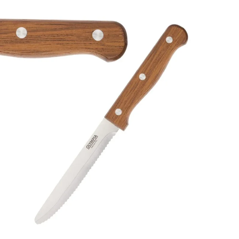 Commander Maintenant Couteaux à steak arrondis Olympia bois (x12)