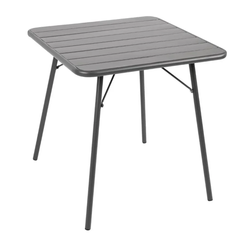 Top Vente Table à lattes carrée en acier Bolero 700mm grise