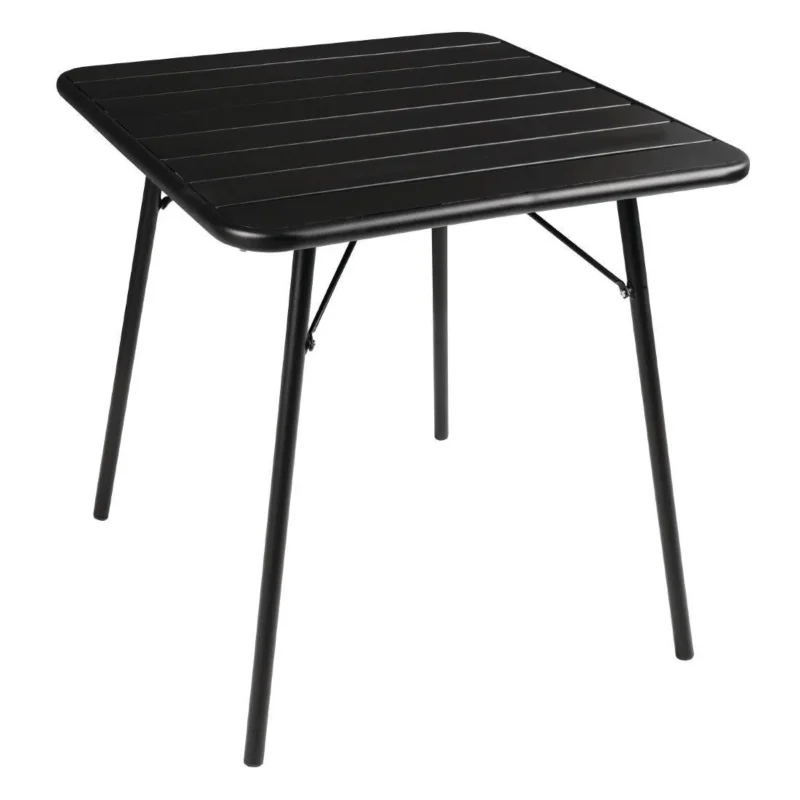 Table à lattes carrée en acier Bolero 700mm noire Super Prix