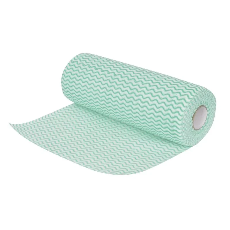 Chiffons non tissés Jantex verts (rouleau de 100 chiffons) Top Vente