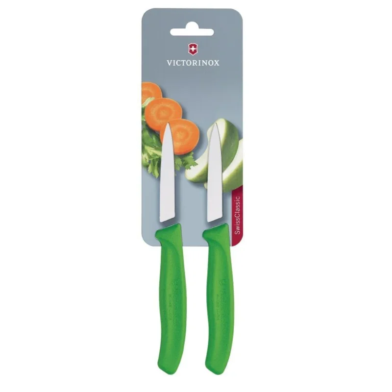 Achat Immédiat Couteaux d¿office pointus Victorinox 8cm verts (lot de 2)