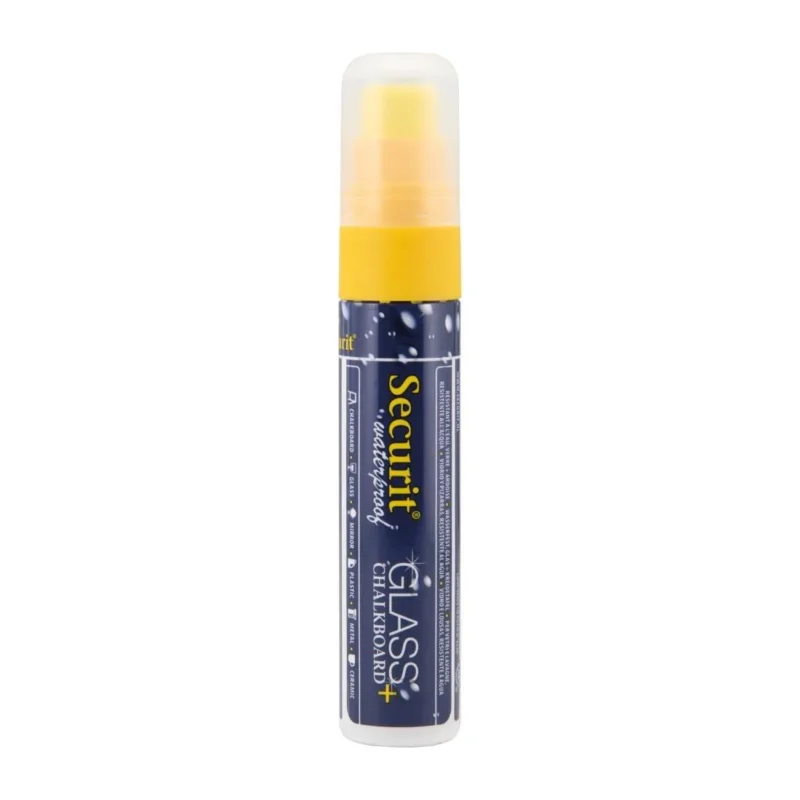 Marqueur craie waterproof Securit (verre+ ardoise) pointe 7-15mm jaune Affaire À Saisir