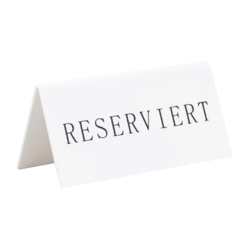 Chevalets table réservée Securit "Reserviert" (lot de 5) Livraison Express