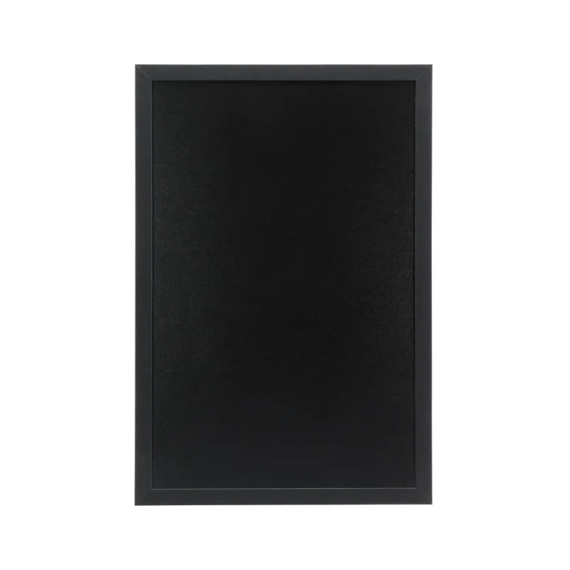 Ardoise murale cadre en bois noir avec feutre craie et fixations Securit 40x60cm Bon Marché
