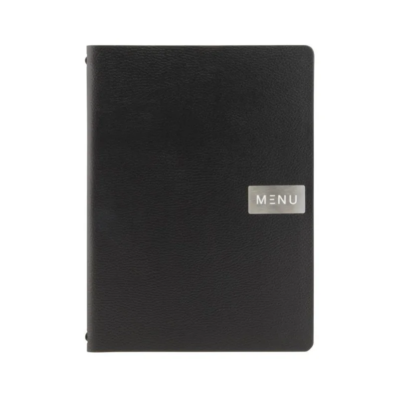 Prix Cassé Protège-menu en cuir recyclé brut Securit Gamme Leather A4 noir