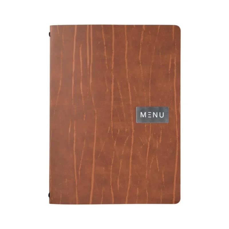 Bon Plan Protège-menu en cuir recyclé Securit Gamme Leather A4 marron
