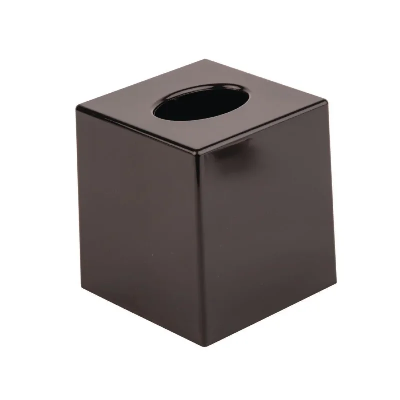 Boîte à mouchoirs carrée noire Satisfait Ou Remboursé