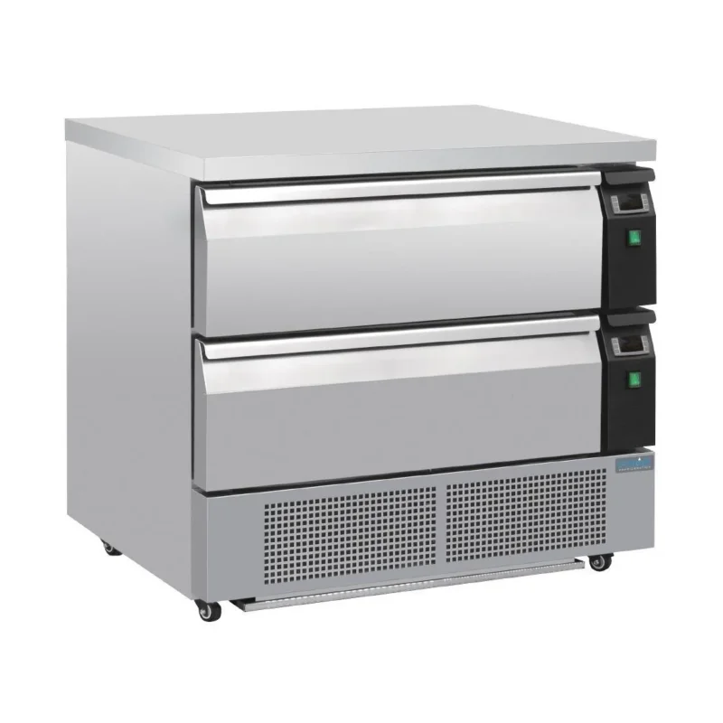 Expédié Aujourd’hui Soubassement double réfrigération 2 tiroirs Polar Série U 4x GN 1/1