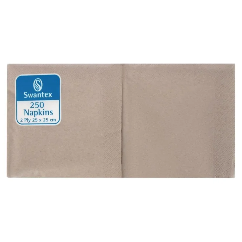 Vente Directe Serviettes cocktail kraft recyclées 250mm 2 plis pliage 1/4 (lot de 2000)