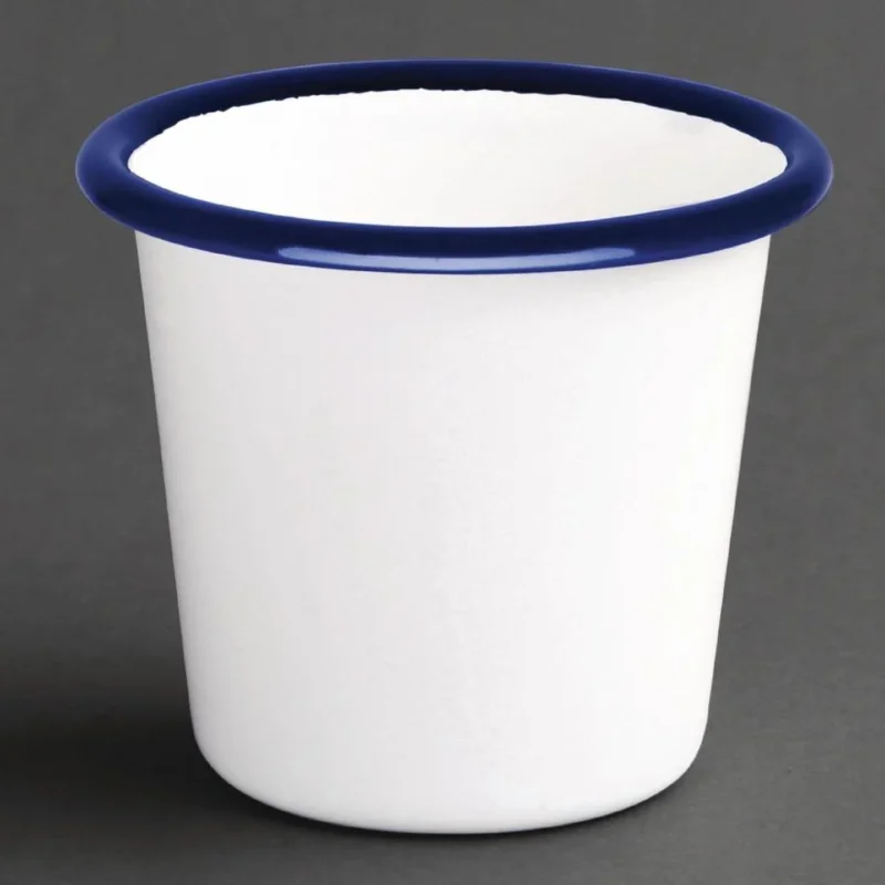Pot à sauce en acier émaillé bleu et blanc Olympia 114ml Meilleure Vente