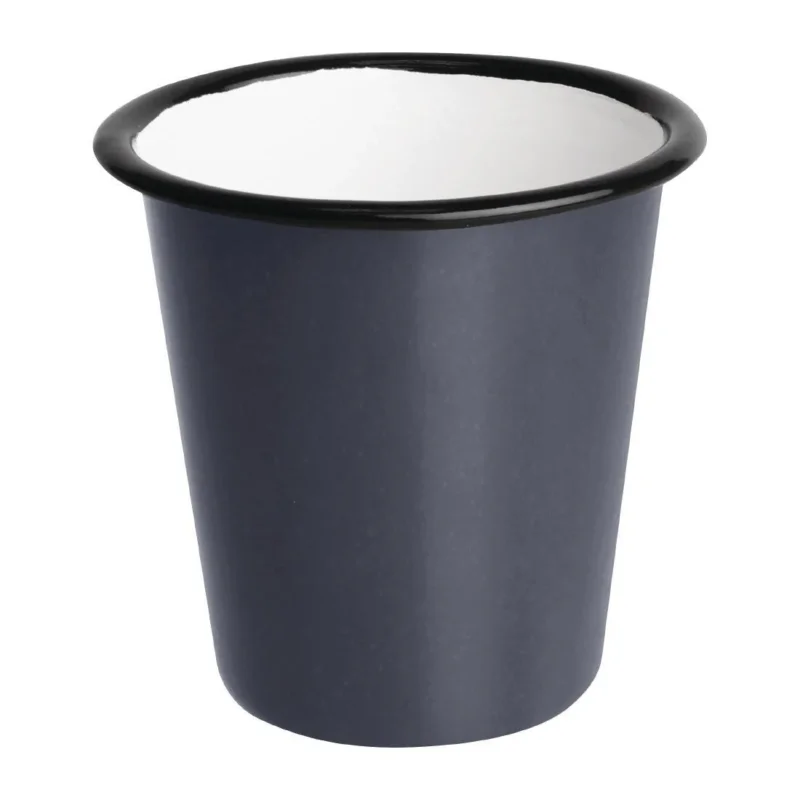 Petit Prix Gobelets en acier émaillé gris et noir Olympia 310ml
