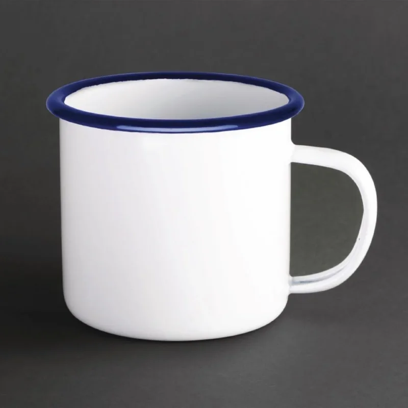 Haute Qualité Grand mug à soupe en acier émaillé Olympia 670ml