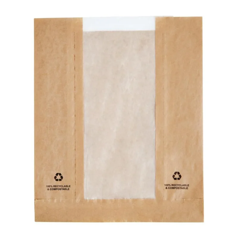 Haute Qualité Sachets en papier avec fenêtre glassine Fiesta Compostable (lot de 1000)