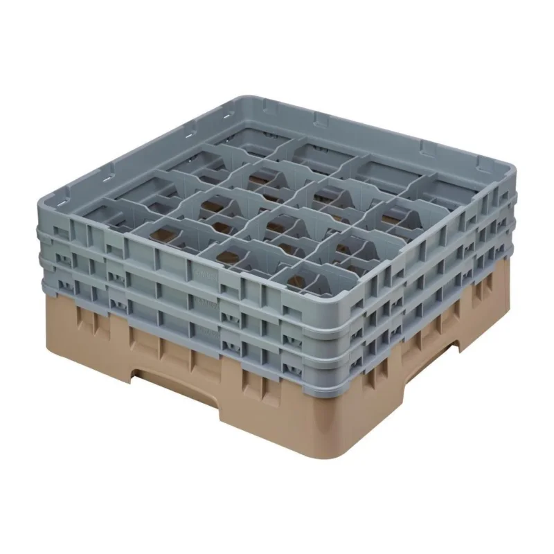 Casier à verres 16 compartiments Camrack Cambro beige hauteur max 174mm Populaire