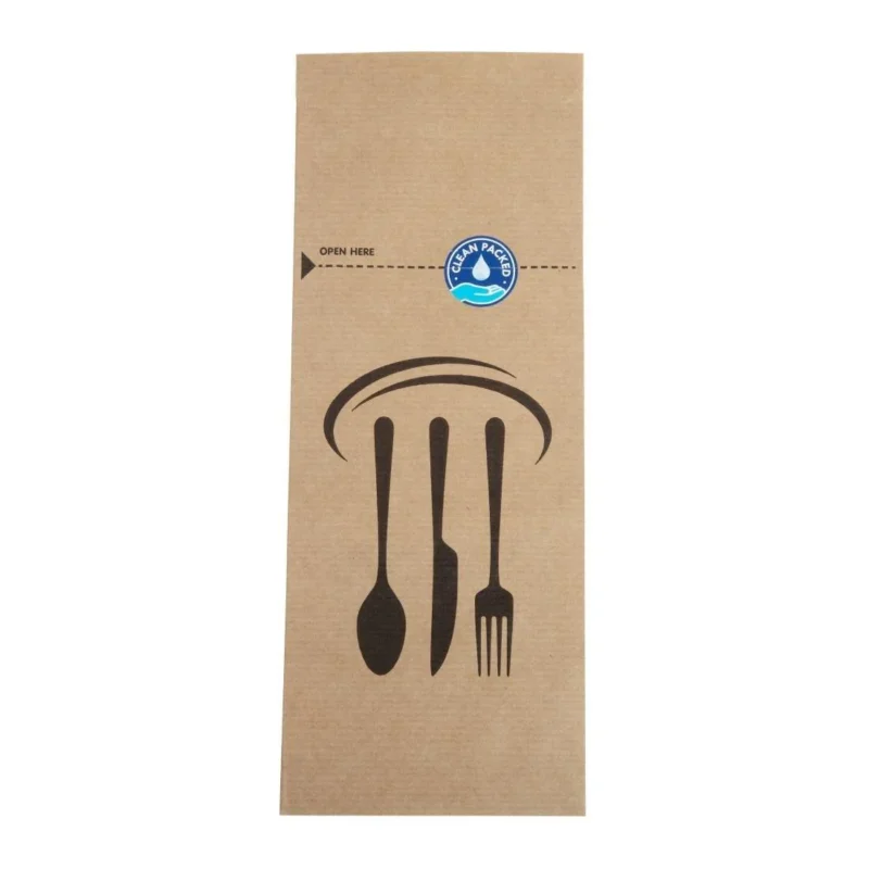 Commander Maintenant Pochettes à couverts en papier kraft recyclable et scellable (lot de 2000)