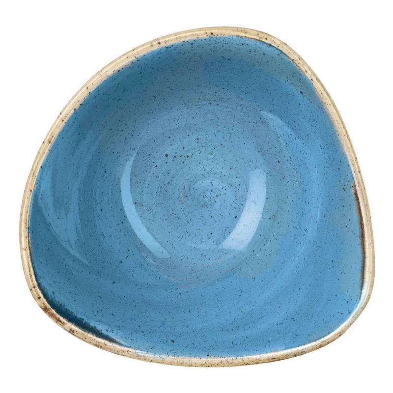 Réduction Bols triangulaires Churchill Stonecast Cornflower Blue 152mm (Lot de 12)