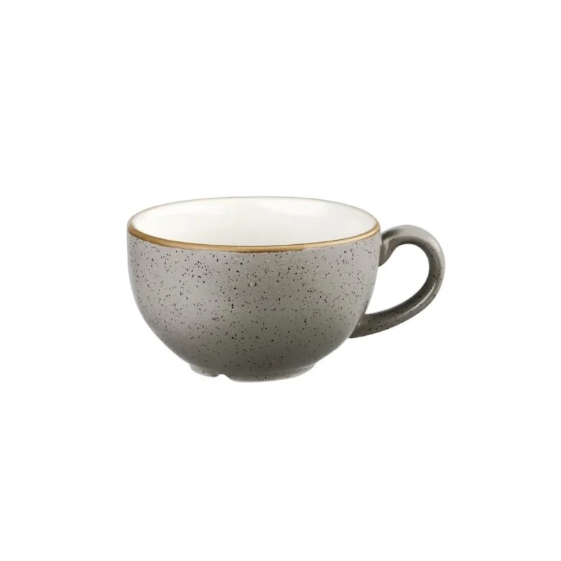 Réduction Tasses à cappuccino Churchill Stonecast Peppercorn Grey 354ml (Lot de 12)