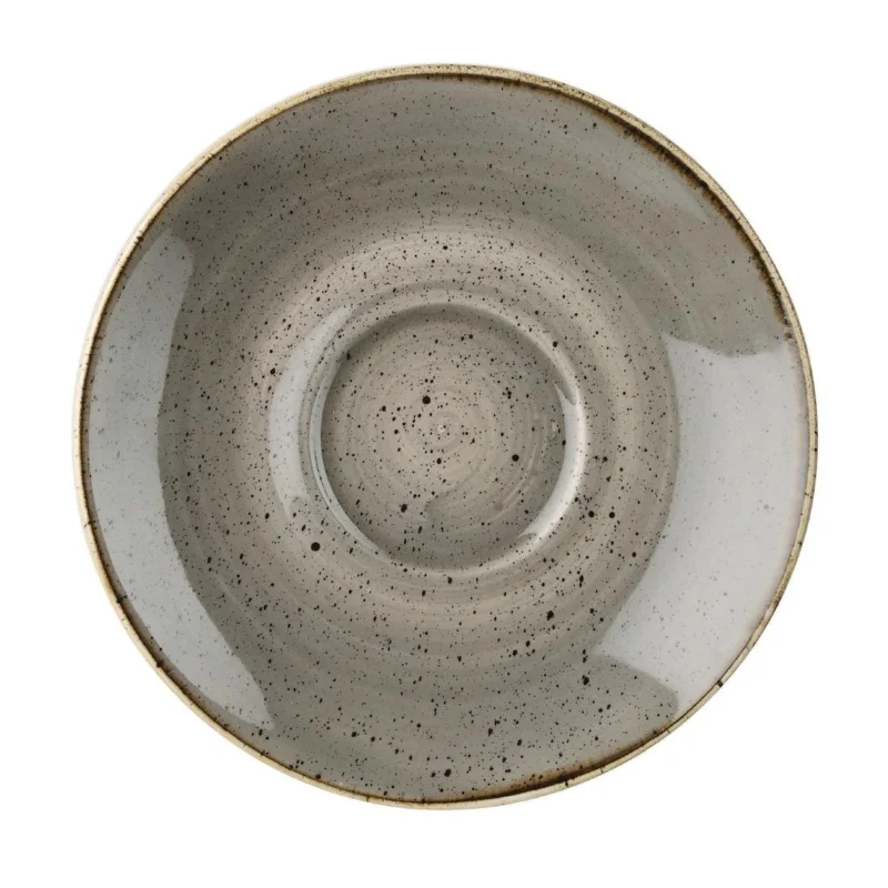 Quantité Limitée Soucoupes à cappuccino Churchill Stonecast Peppercorn Grey 185mm (Lot de 12)