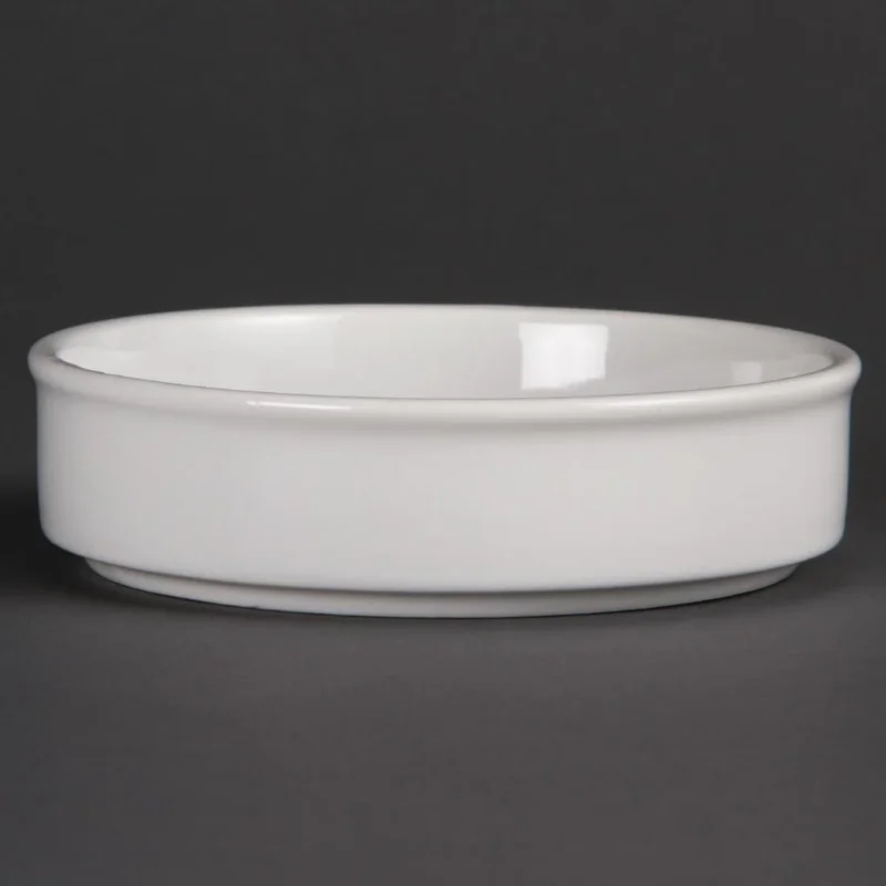 Plats empilables en porcelaine blanche Olympia 134mm (Lot de 6) Vente Directe