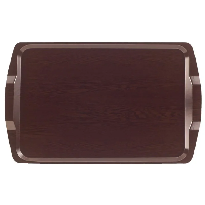 Prix Cassé Plateau stratifié rectangulaire avec poignées Capri Cambro wengé 640mm