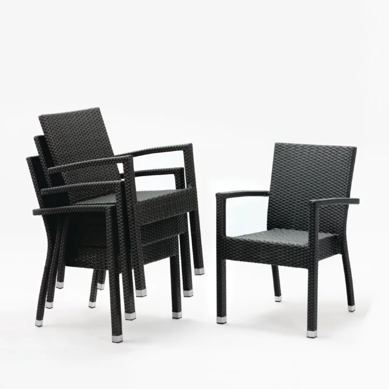 Fauteuils en rotin PE Bolero anthracite (Lot de 4) Prix Choc