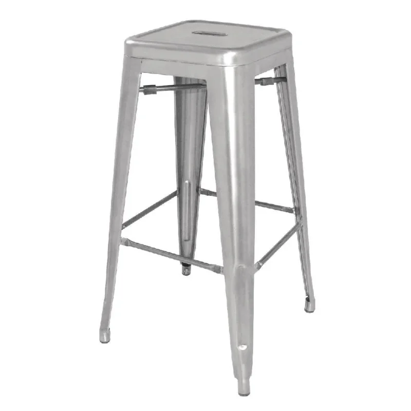 Dernier Modèle Tabourets hauts en acier galvanisé Bolero Bistro gris argenté (lot de 4)