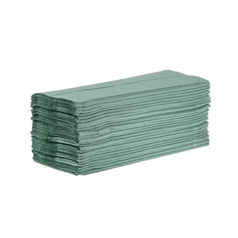 Essuie-mains 1 pli pliage en Z vert 250 feuilles Jantex (lot de 12) Livraison Gratuite