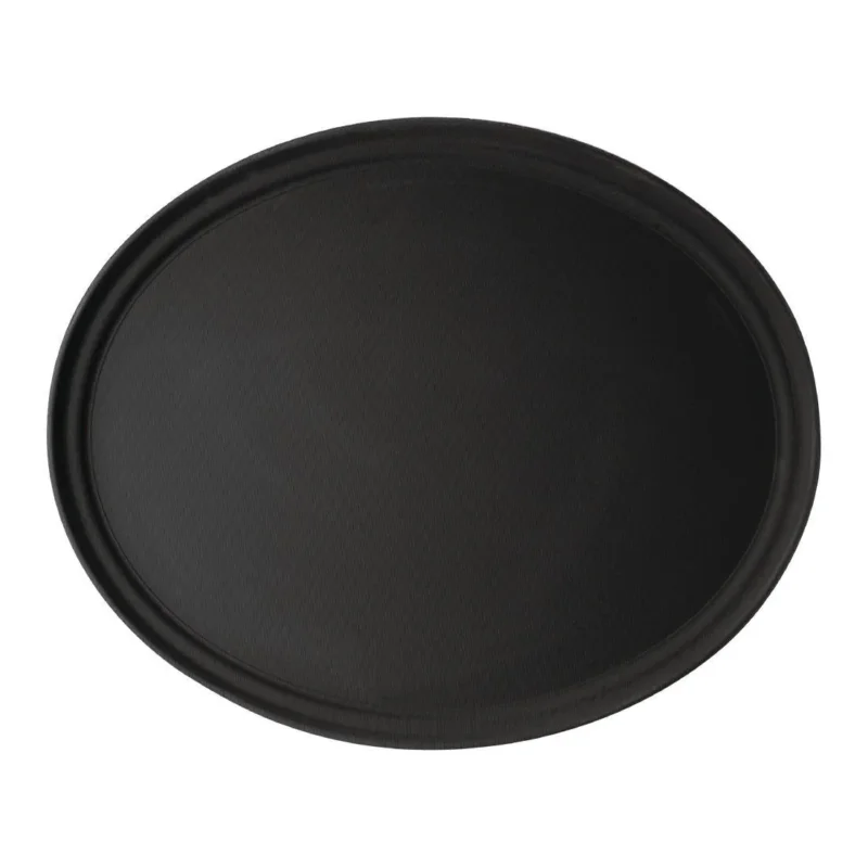 Plateau de service ovale fibre de verre antidérapant Camtread Cambro noir 60 cm Quantité Limitée