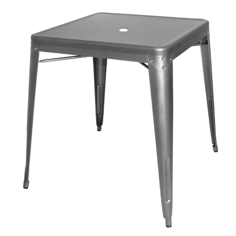 Table carrée en acier gris métallisé Bolero Bistro 668mm Bon Marché