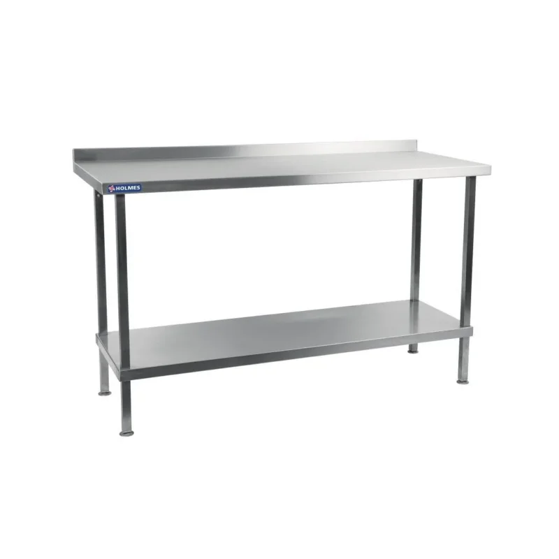 Haute Qualité Table murale en acier inoxydable Holmes avec dosseret 1200 mm