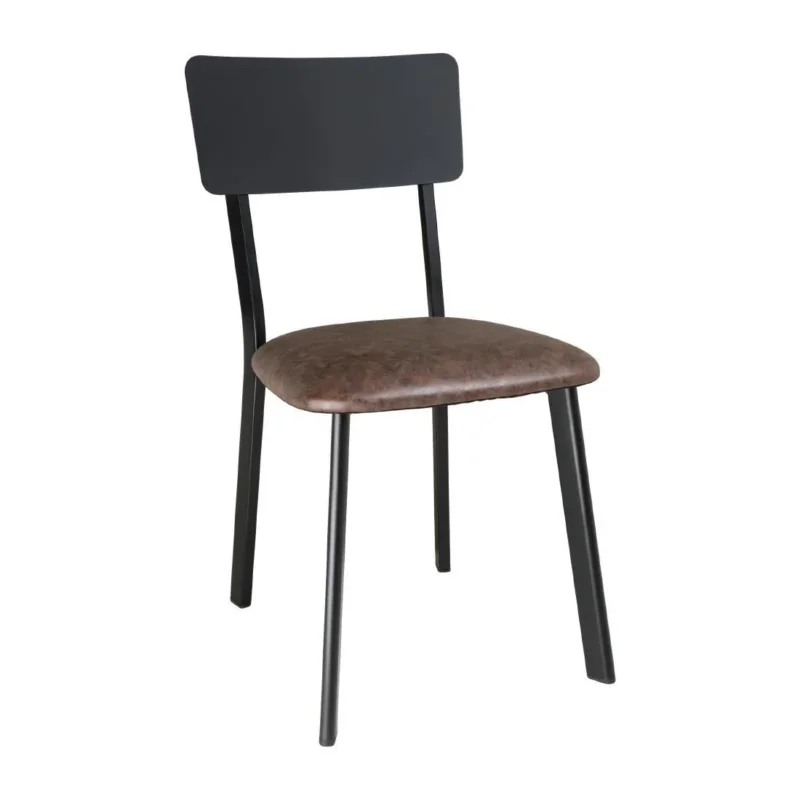 Chaises en metal assise PU moka vintage Bolero (lot de 4) Prix Cassé
