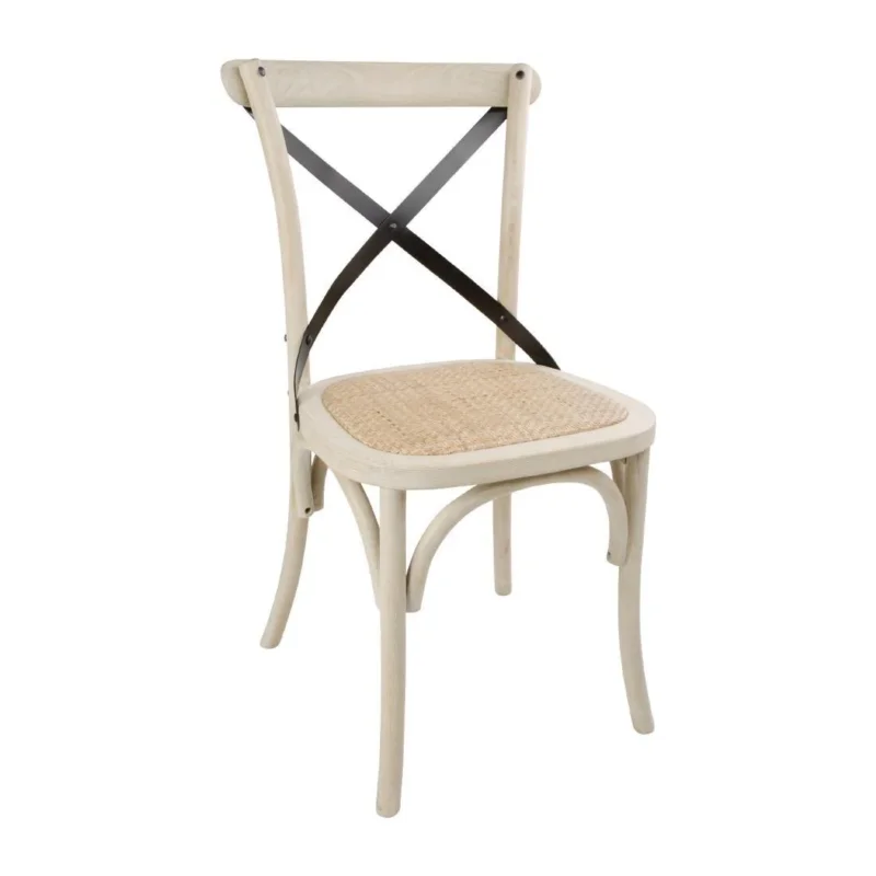 Chaises en chêne avec dossier croisé Bolero sable Livraison Express
