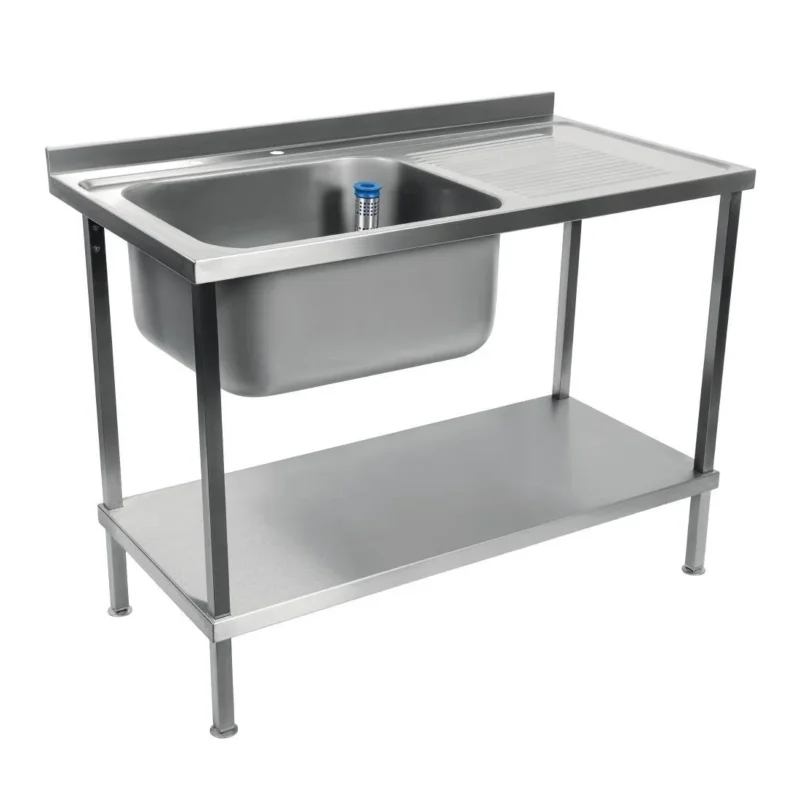 Prix Promo Plonge inox soudée cuve à gauche égouttoir à droite Holmes 1200 mm